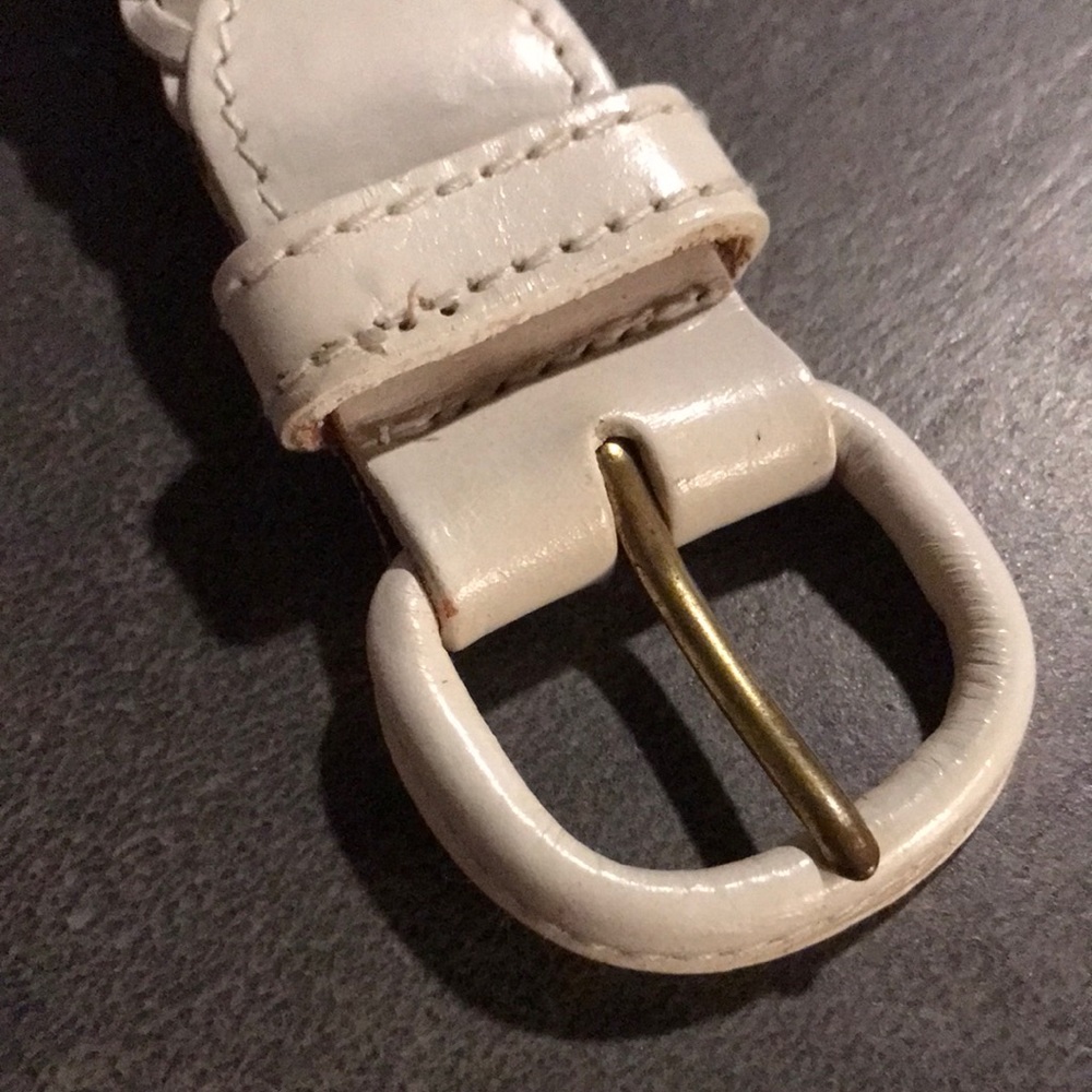 Talbots leather XL white woven belt. Great condition